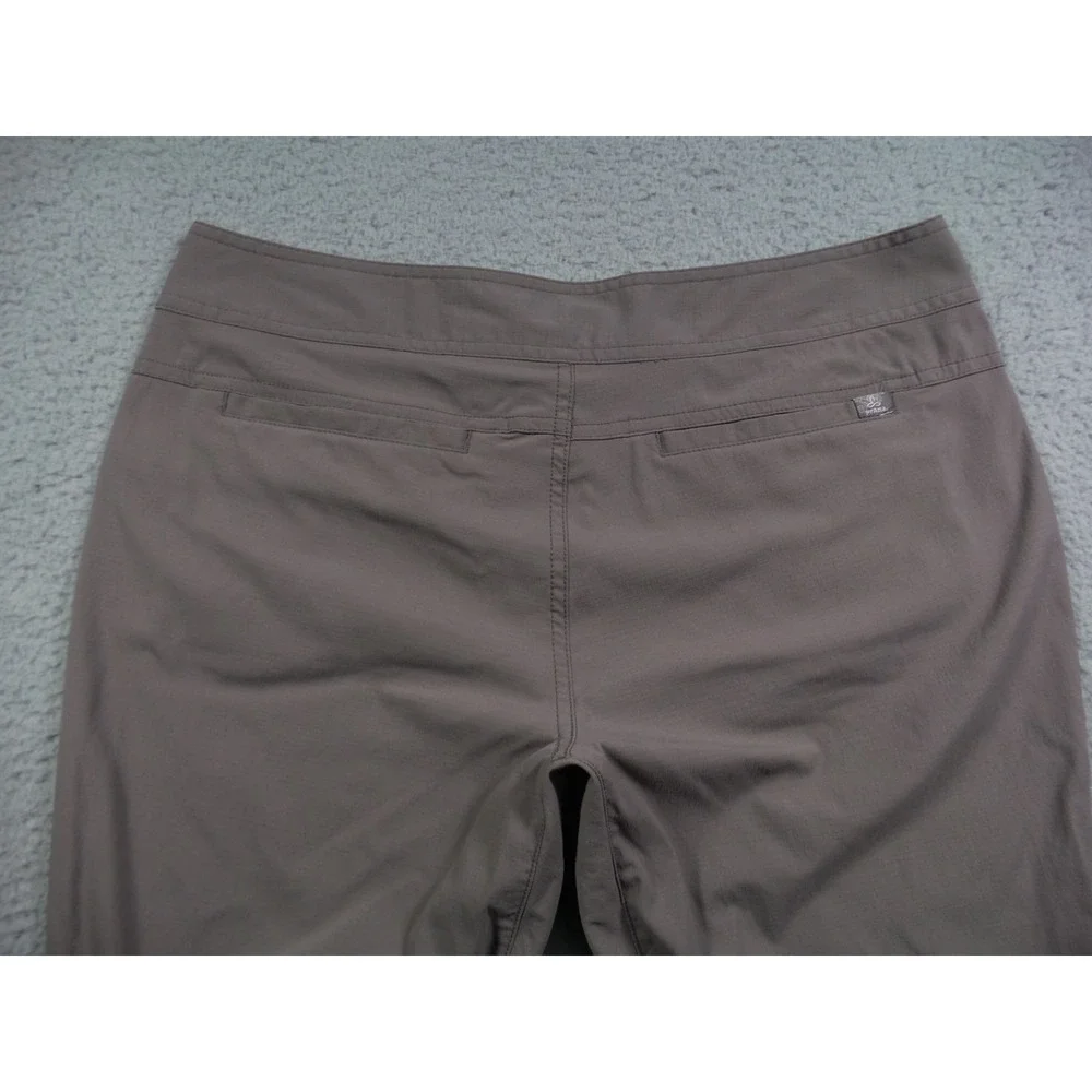 prAna Pants Womens Size 10 Gray Capri Stretch Ripstop Belted Outdoor Yoga‎
